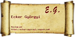 Ecker Györgyi névjegykártya
