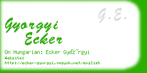 gyorgyi ecker business card